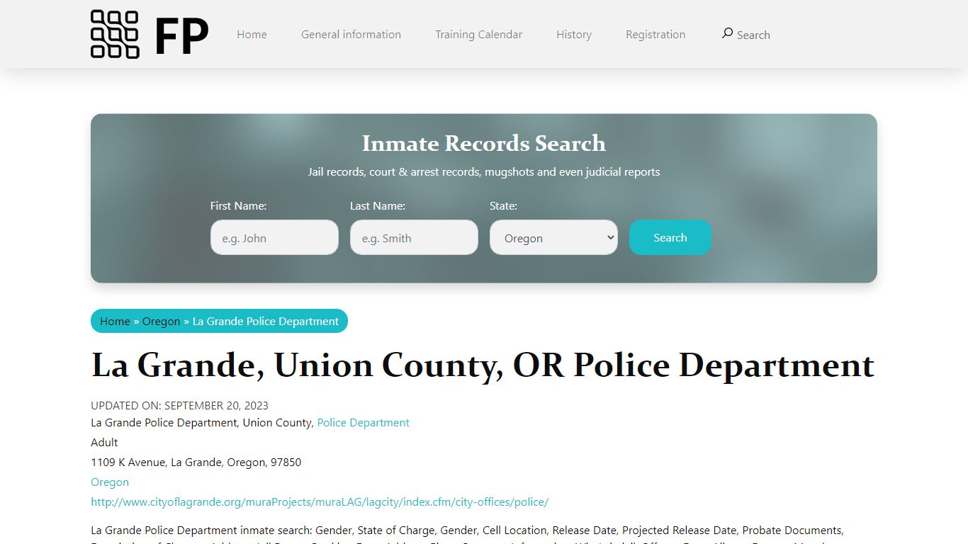 La Grande, OR Police - City Jail Inmates, Arrests