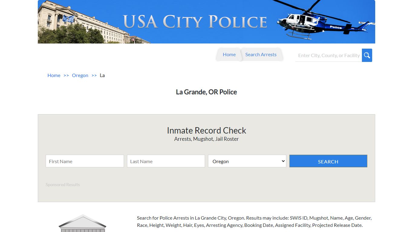 La Grande, OR Police | Jail Records
